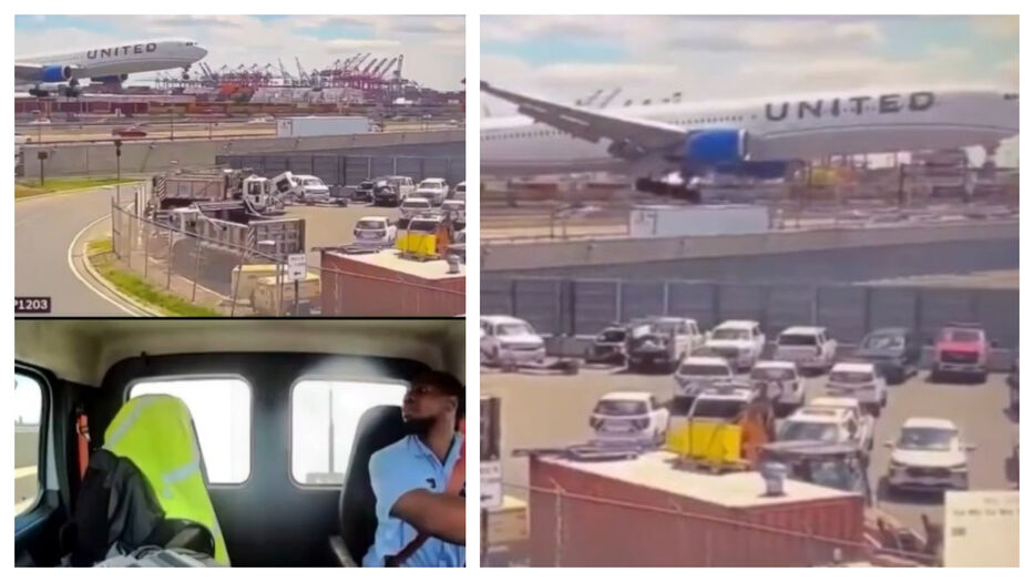 Le dio con la rueda: difunden nuevas imágenes de singular choque de avión contra camión