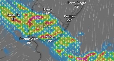 Llega el frente frío y se acerca el ciclón: día y hora del arribo del mal tiempo a Uruguay