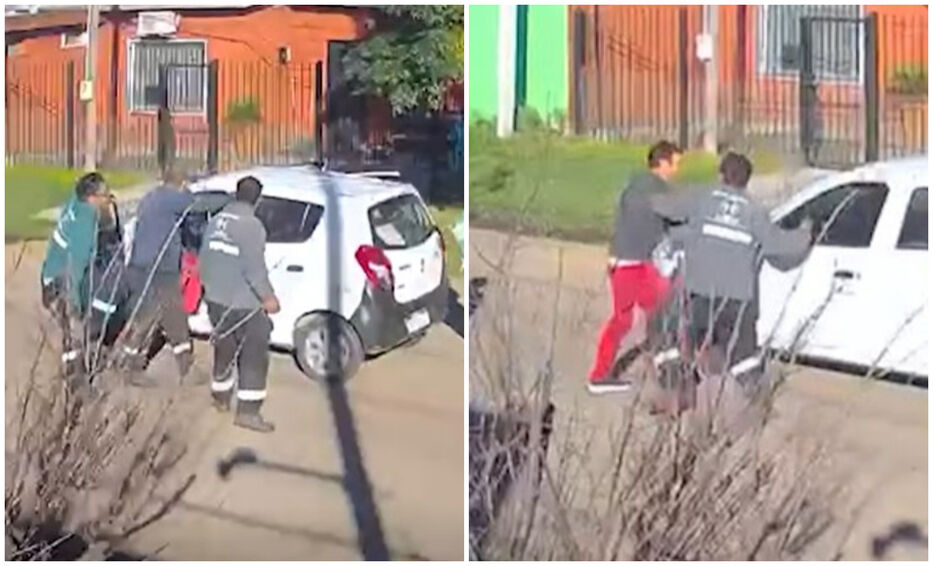 Golpes y un bebé en medio: video muestra cómo fue agresión de limpiadores en Las Piedras