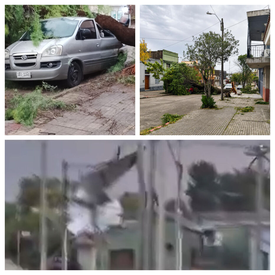 Temporal en el norte: ráfagas de 130 km/h causan destrozos en Rivera y Livramento