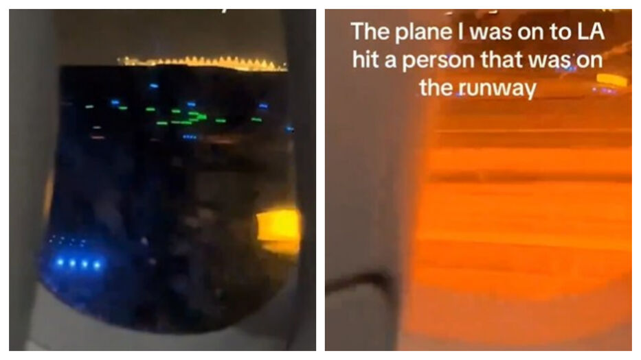 El dramático video desde dentro del avión que atropelló a un peatón que cruzaba la pista