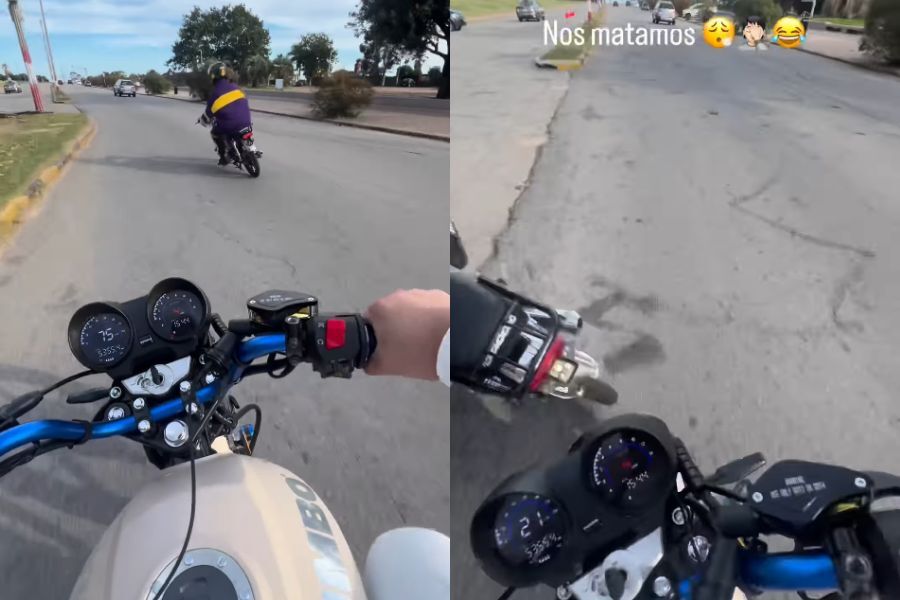 Dos motos iban juntas a alta velocidad por la rambla, una se le cruzó a la otra y chocaron