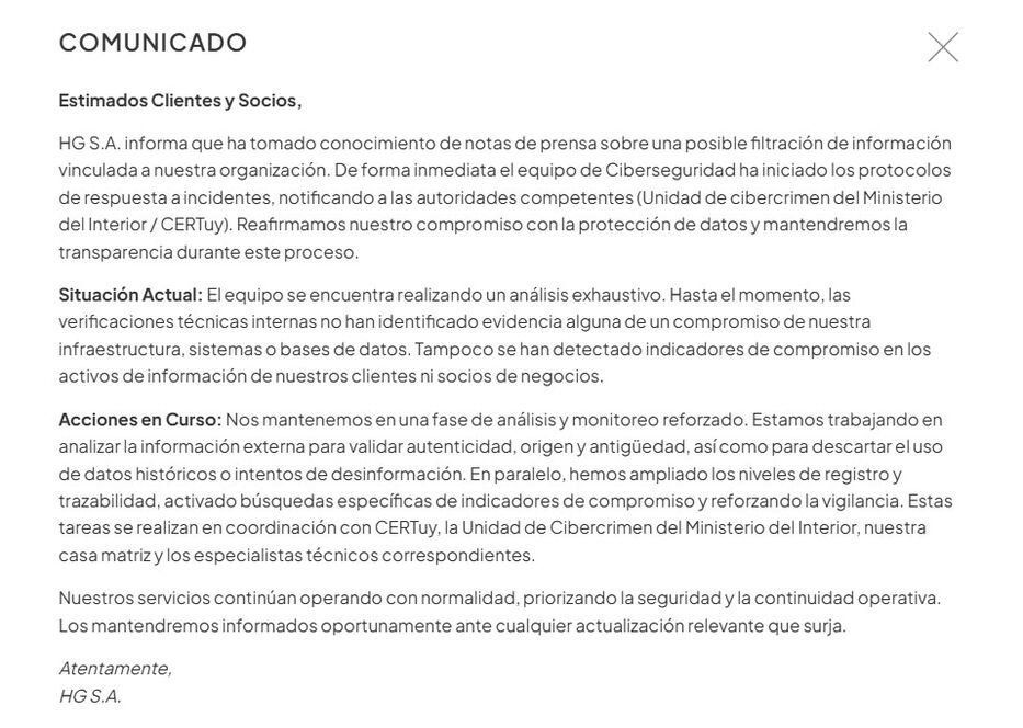 Foto: captura de sitio web de HG