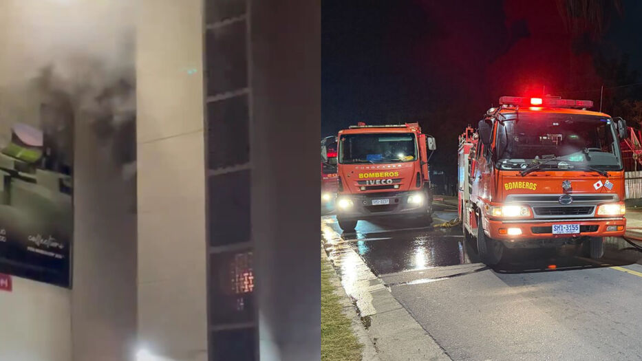 Incendio en edificio de Malvín dejó a ocho personas intoxicadas por humo