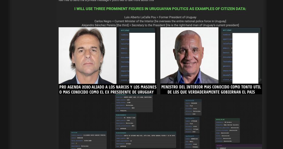 “Aliado de los narcos” y “tonto”: publican datos personales de Carlos Negro y Lacalle Pou