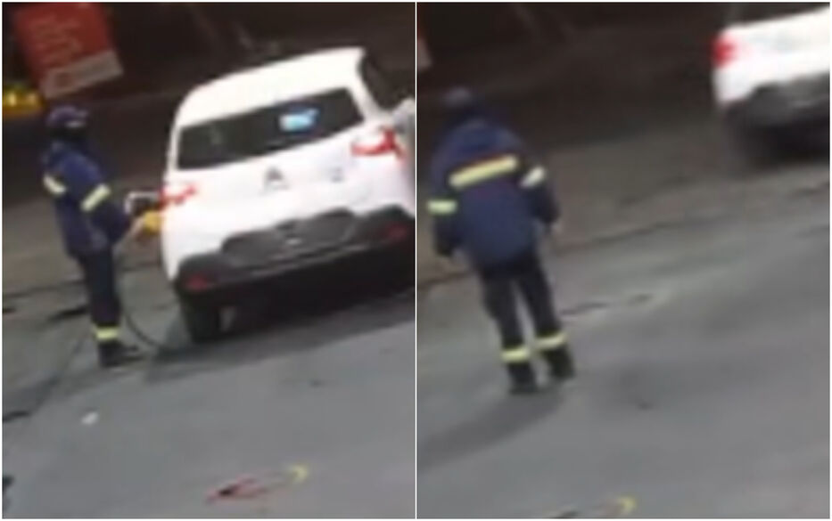 Conductor llenó el tanque, no pagó y quedó grabado: así se fugó de la estación de servicio