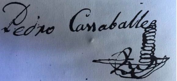 Firma de Pedro Cassaballe, 1803. Imagen cedida a Montevideo Portal.