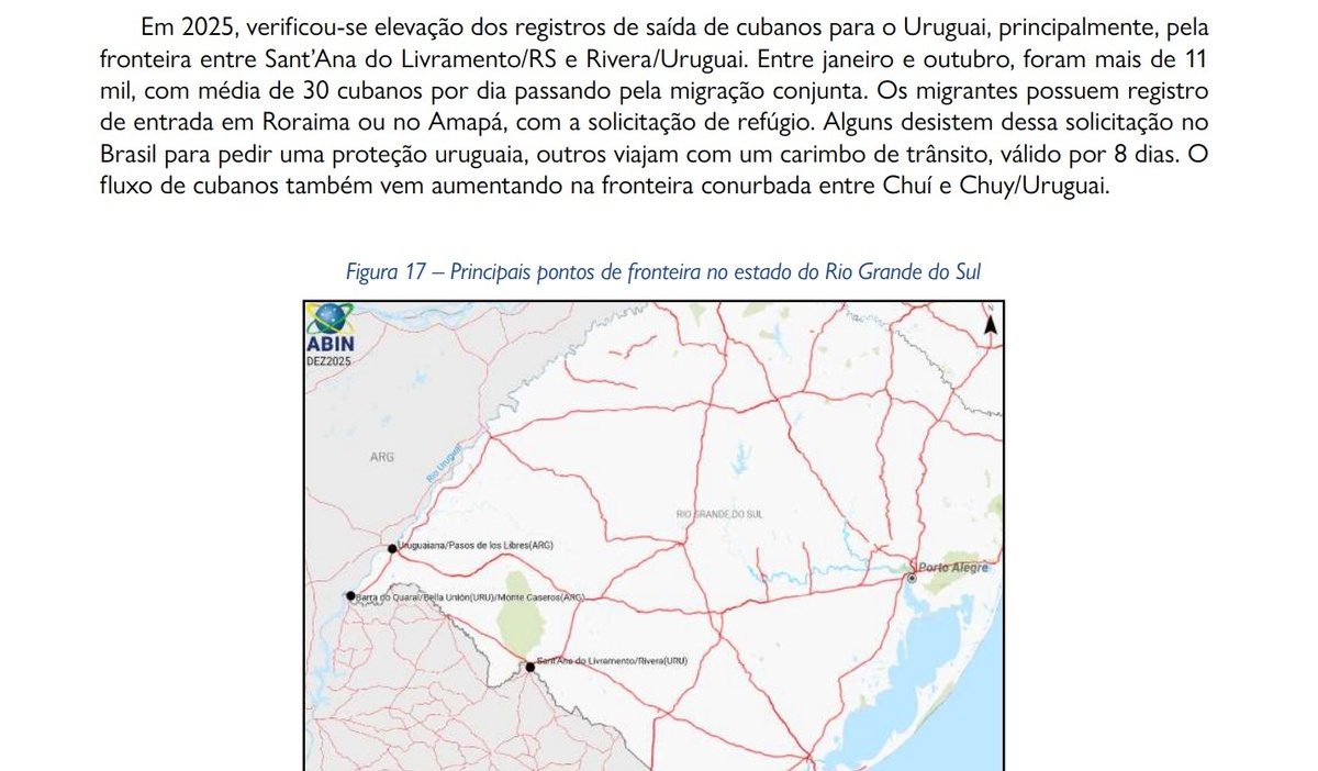 Inteligencia brasileña informó que cada día entran por Rivera a Uruguay 30 cubanos