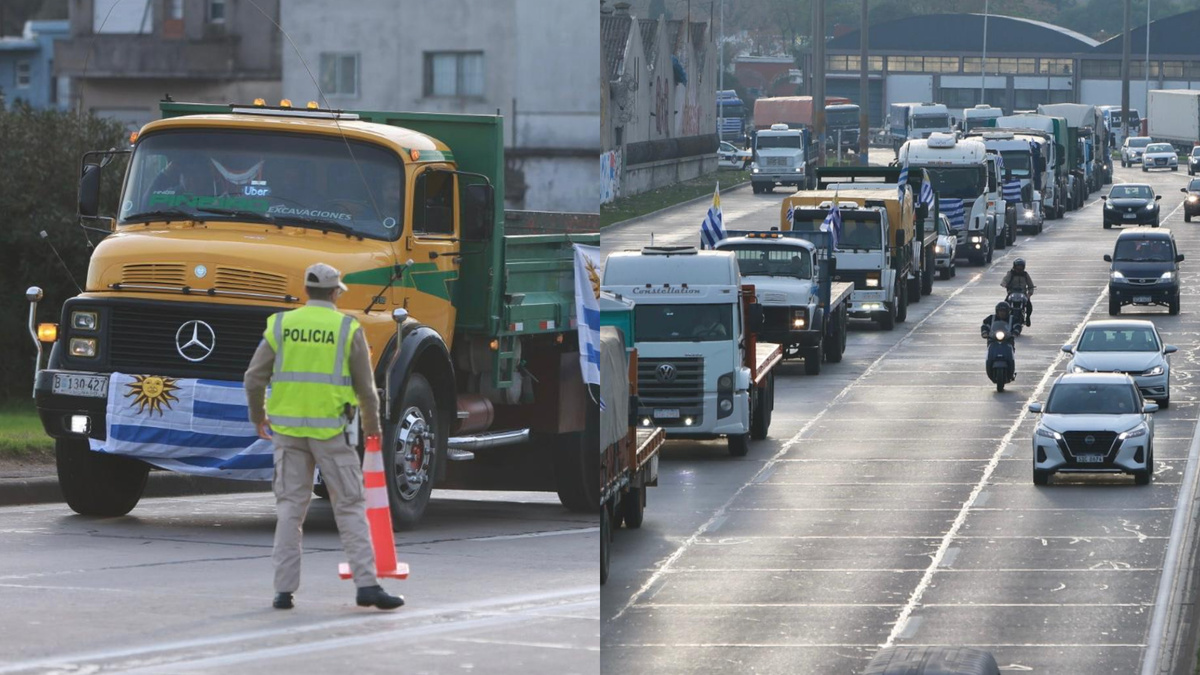 Caminera alertó por una “permanente circulación” de camioneros manifestantes en la rambla