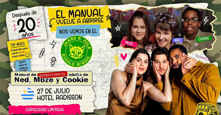 Ned, Moze y Cookie llegan a Montevideo para reencontrarse con sus fanáticos
