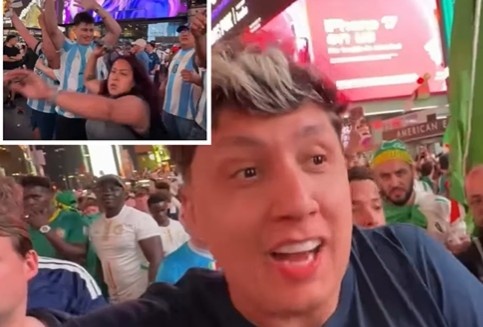 Nuevo video muestra pistas de por qué empezaron las piñas de argentinos en Times Square