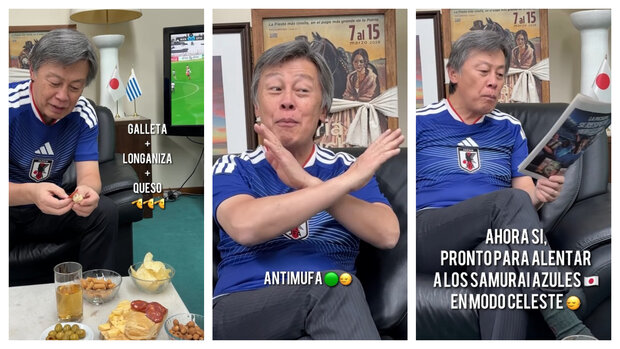 ¿Mufa o cabulero?: el video del embajador de Japón con rutinas uruguayas para el Mundial