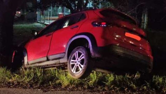 Un joven chocó con un auto robado a un patrullero, cayó a una zanja y terminó detenido