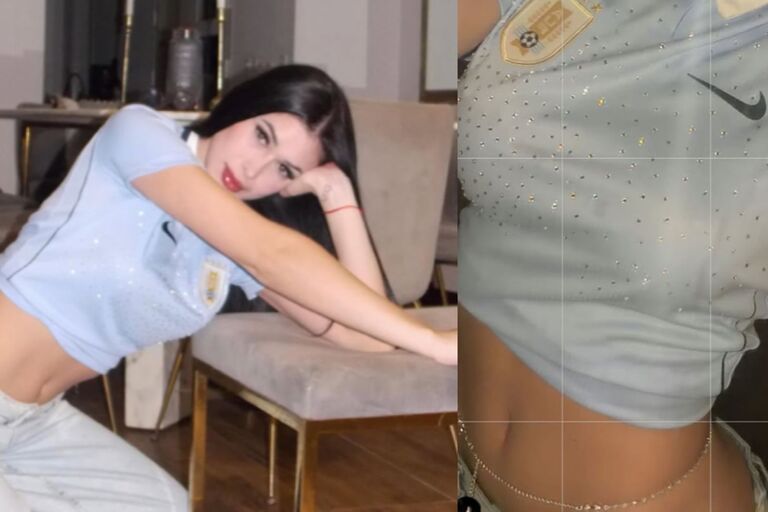 La osada versión de la camiseta de Uruguay con brillos que lució Anto Ciavaglia