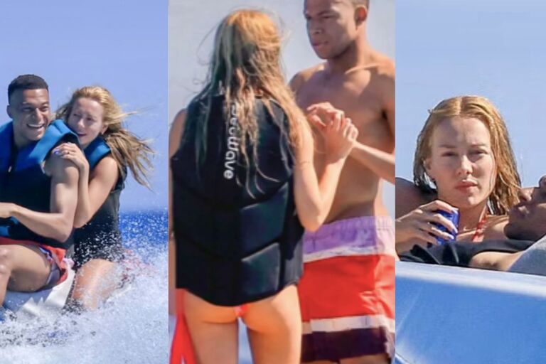 Ibiza a pura pasión: Ester Expósito y Kylian Mbappé a los besos y en moto de agua
