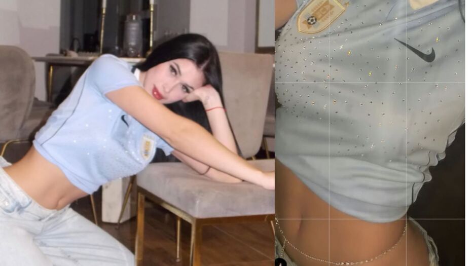 La osada versión de la camiseta de Uruguay con brillos que lució Anto Ciavaglia