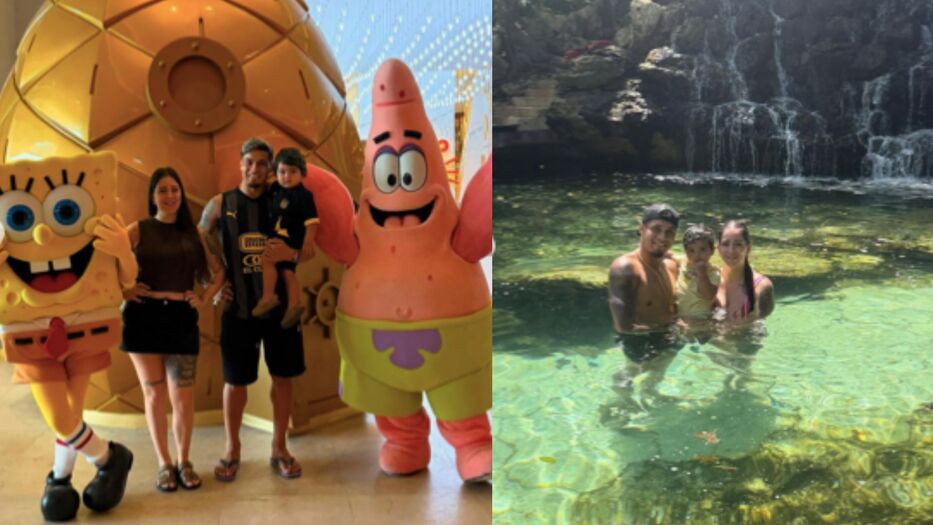 Las fotos de Matías Arezo en un hotel con temática de Bob Esponja durante sus vacaciones