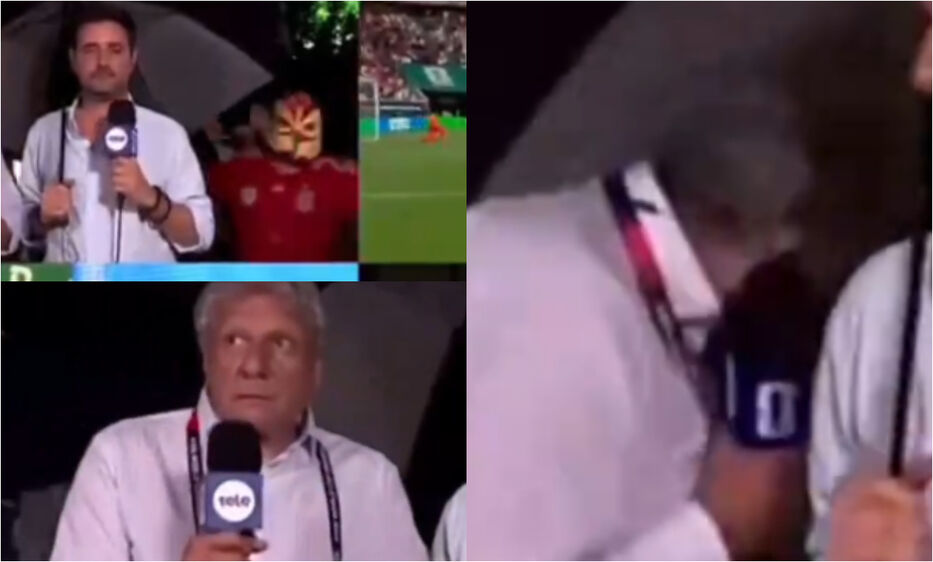 Alberto Kesman a los codazos con un hincha que se burló de Uruguay por quedar afuera
