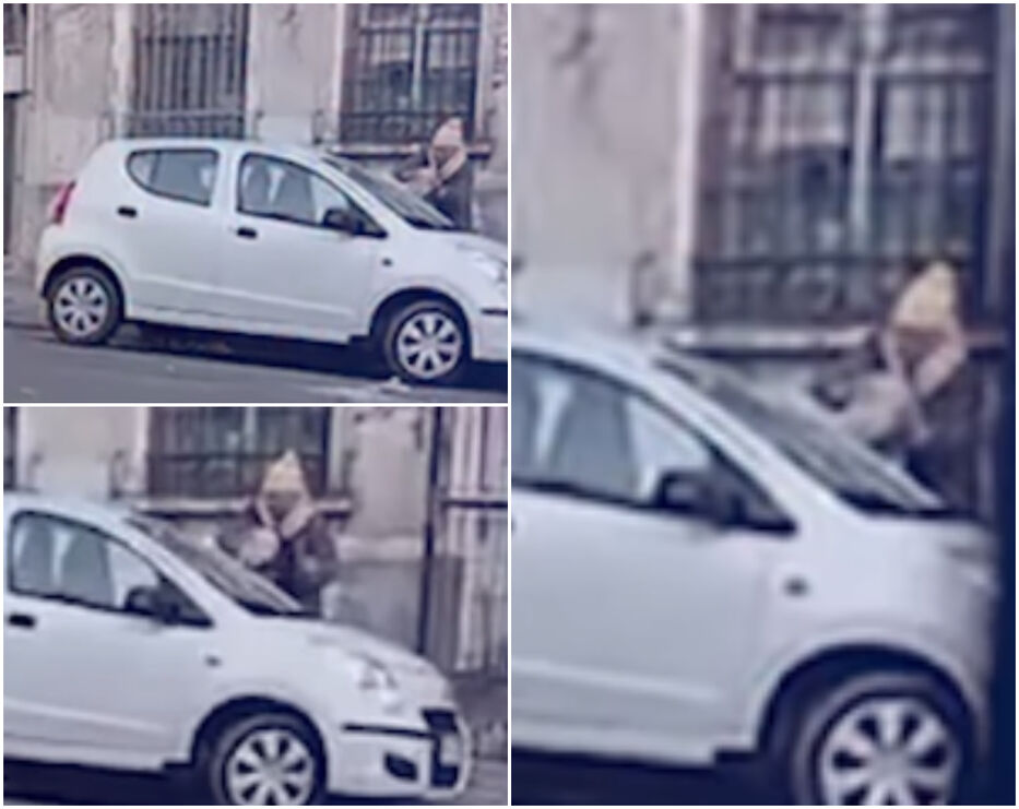 Filman a anciana que destroza autos de vecinos que paran frente a su casa en Montevideo