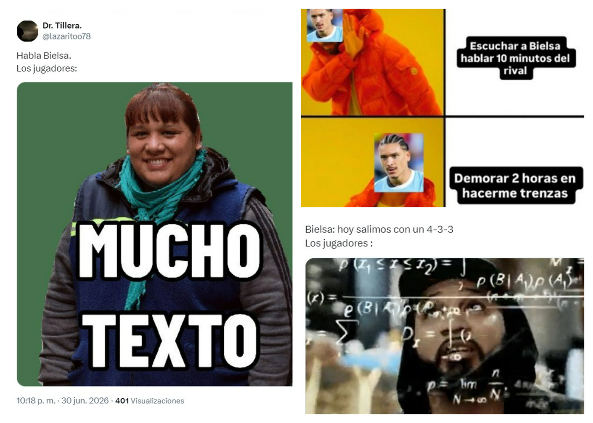 “Charlas más cortas”: los memes tras las palabras de Bielsa sobre pedido de jugadores