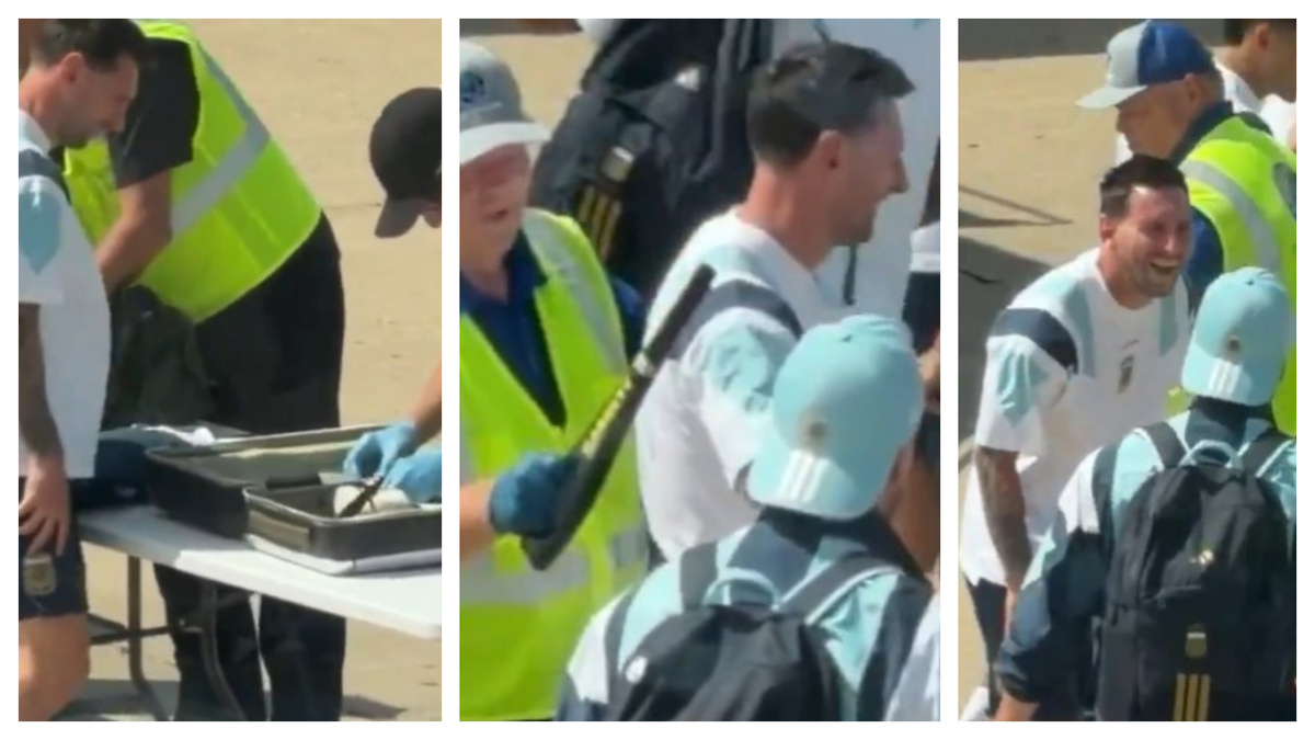 Messi fue revisado con detector de metales en aeropuerto: su reacción se volvió viral
