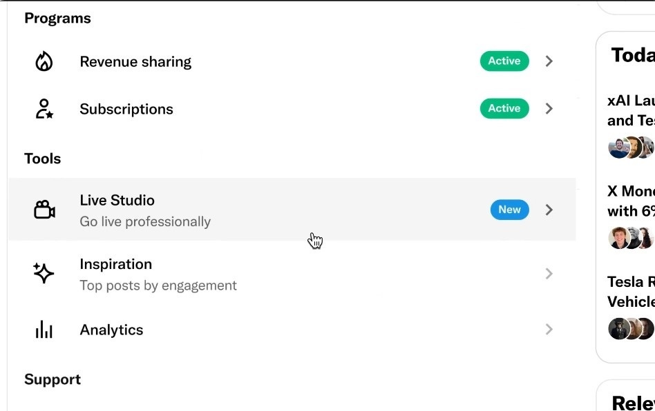 X lanza Live Studio para potenciar las transmisiones en vivo de los creadores