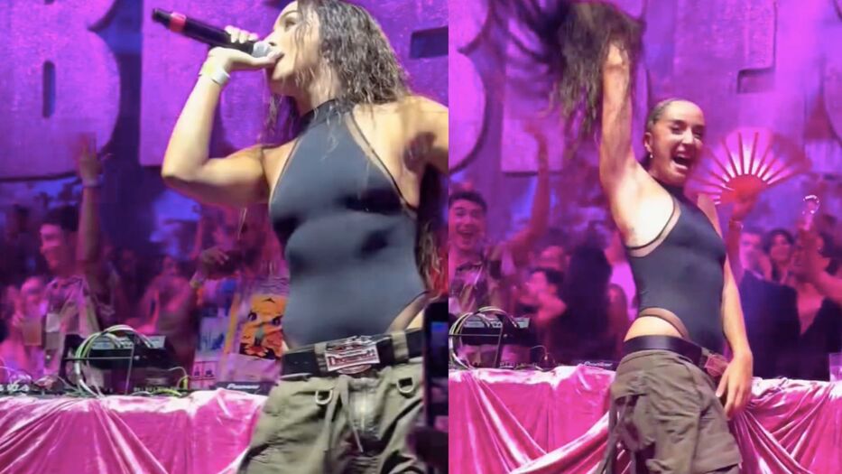 Lola Índigo sufrió un divertido blooper en Ibiza: se le cayó la peluca en pleno show