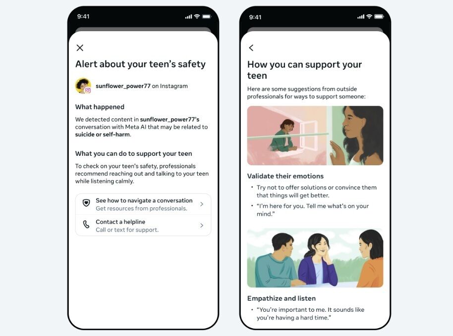 Meta AI avisará a los padres si detecta conversaciones sobre suicidio o autolesiones