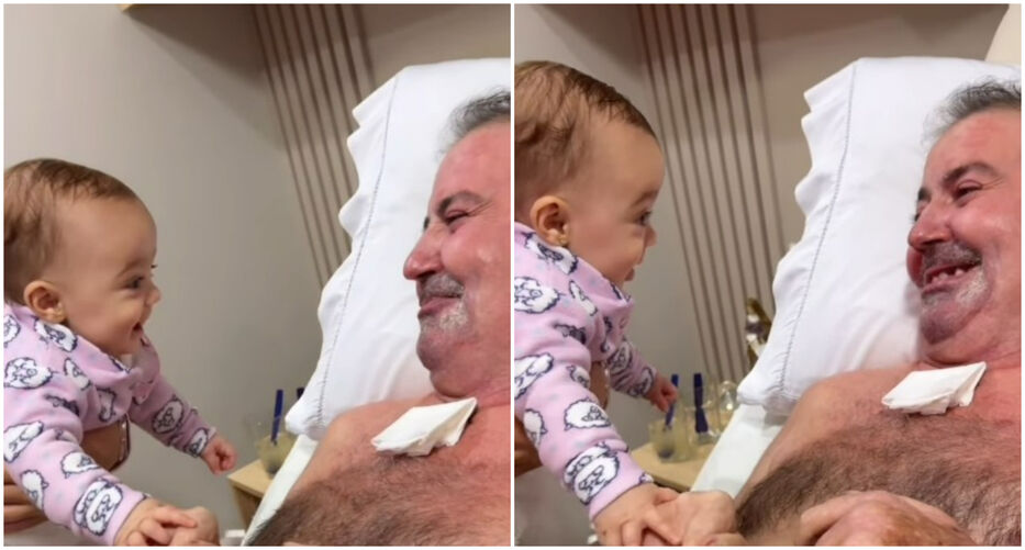 Postrado y mudo hace cinco años, hombre recupera la sonrisa al ver a su nieta