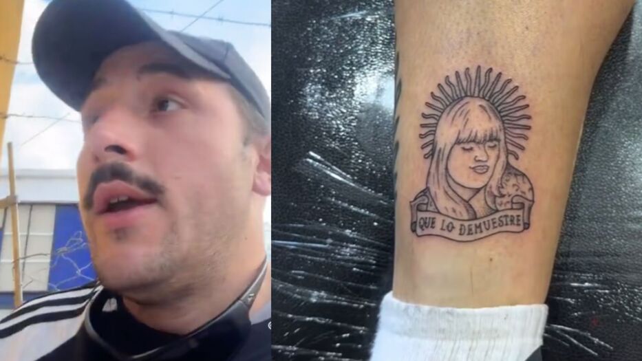 Un influencer se volvió viral por tatuarse la cara de More Rial tras triunfo de Argentina