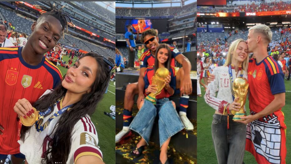 Besos, medallas y emoción: las fotos de las parejas de España en pleno campo de juego