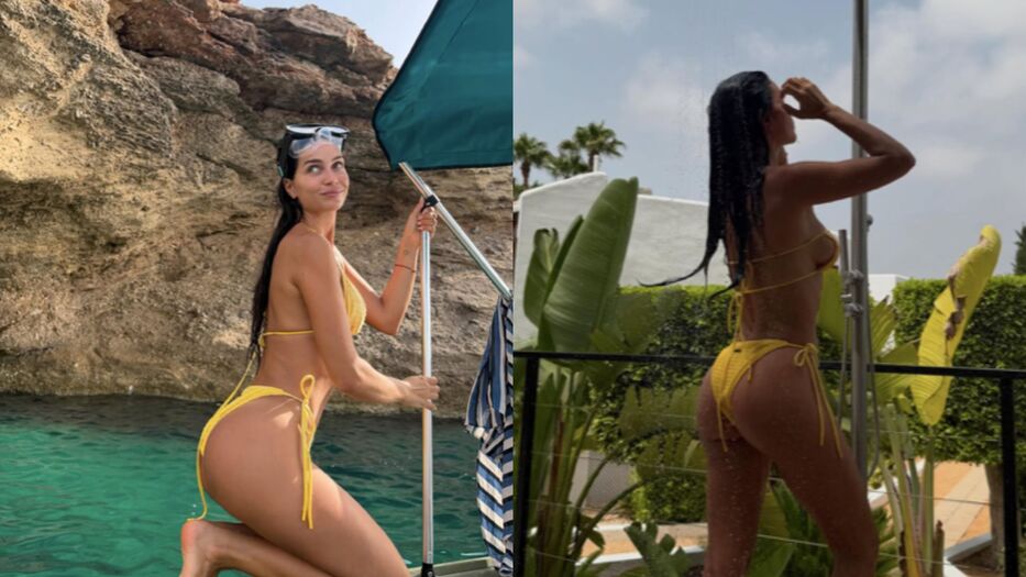 Microbikini amarillo y mar turquesa: las vacaciones soñadas de Zaira Nara en Ibiza