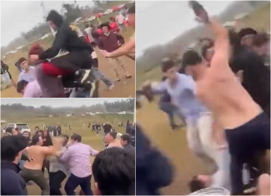 Batalla campal tras salida de un baile: cintazos, patadas y una mujer atacada a piñazos