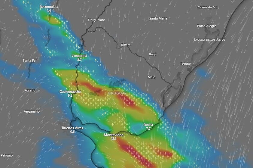 Proyección ICON de lluvias para las 22:00 del viernes.