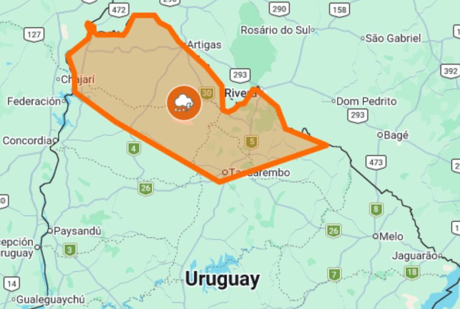Se complicó: alerta que era amarilla se transformó en naranja