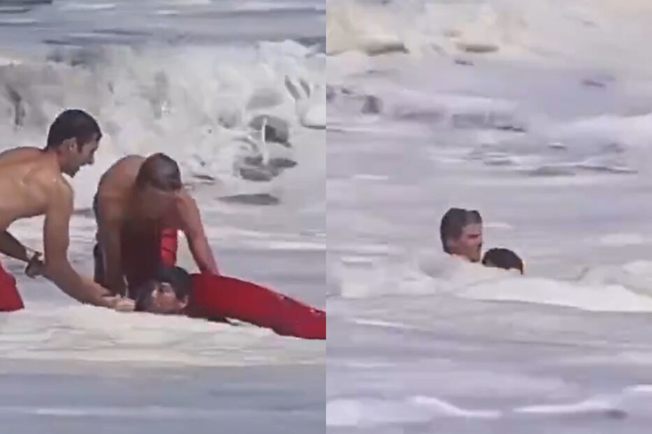 Desesperante: joven salvavidas evitó que un niño de 10 años muriera ahogado en el mar