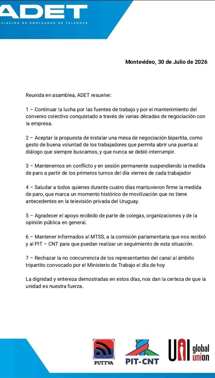 La Asociación de Empleados de Teledoce