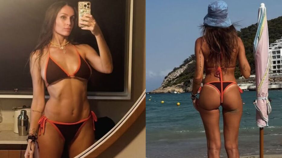 Gisela Dulko marcó tendencia en la playa con microbikini bicolor y bucket hat