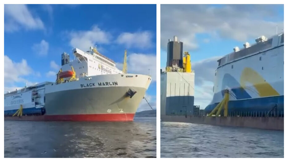 Uno sobre el otro: así traen al Río de la Plata el nuevo barco eléctrico de Buquebus