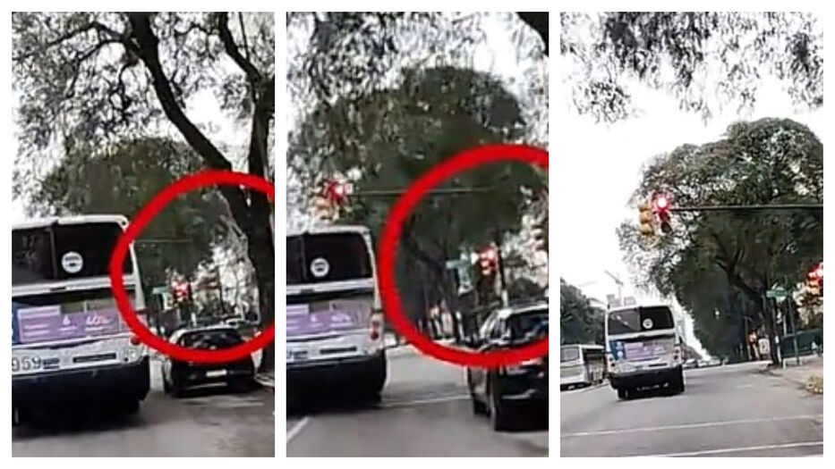 “Manía de cruzar en rojo”: filman ómnibus de Cutcsa en infracción por bulevar Artigas