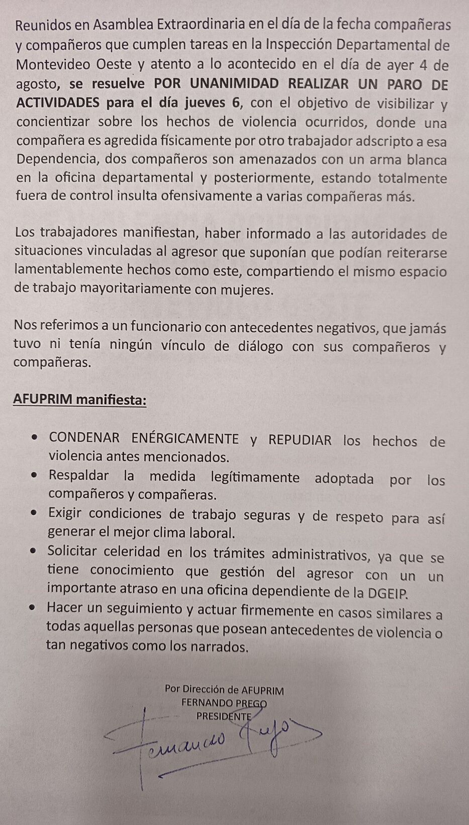 Comunicado
