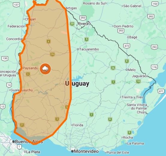 Inumet emitió alerta naranja para la mañana del jueves: en qué lugares habrá tormentas