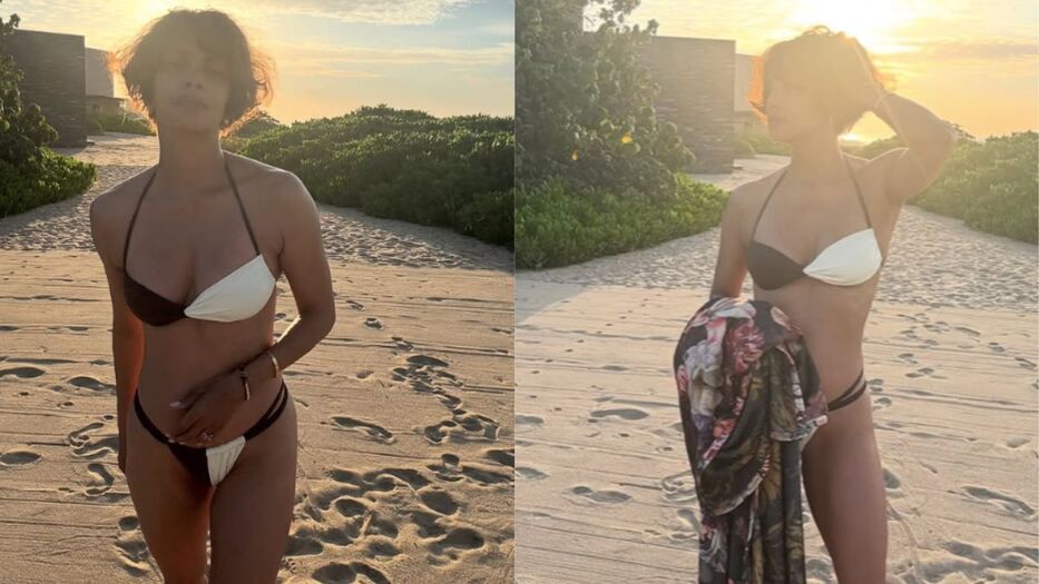 Halle Berry deslumbró a los 60 años en las playas de Fiyi: microbikini y melena bob