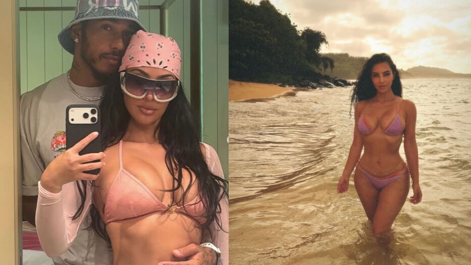 Kim Kardashian y Lewis Hamilton en Hawái: romance, surf y caminatas en la playa