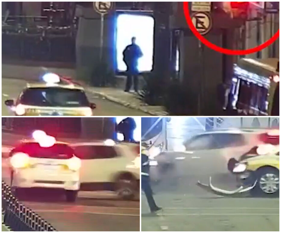Nunca frenó: video del accidente en el Centro de Montevideo y qué conductor tuvo la culpa