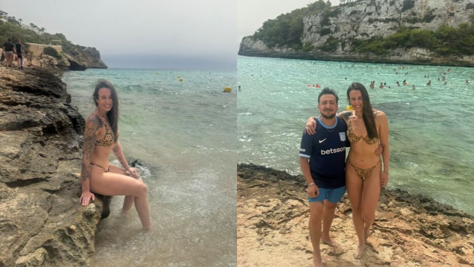 Chris Namús impactó en Mallorca con Ariel Berra: bikini animal print y postales del amor