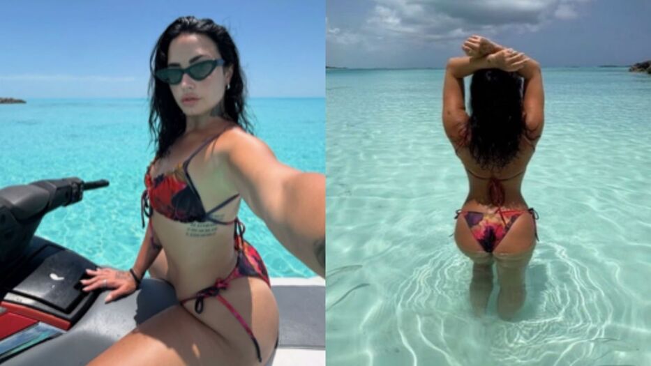 Demi Lovato festejó sus 34 años en las Bahamas con un audaz microbikini floral