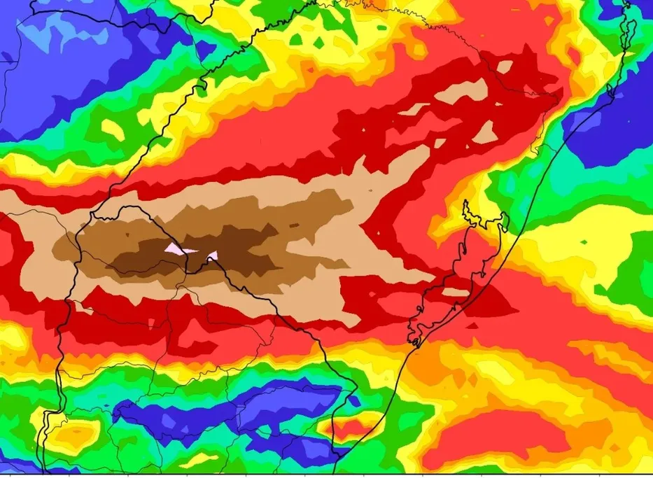 Llega el agua: MetSul anticipa “lluvias intensas” en cuatro departamentos y posible granizo