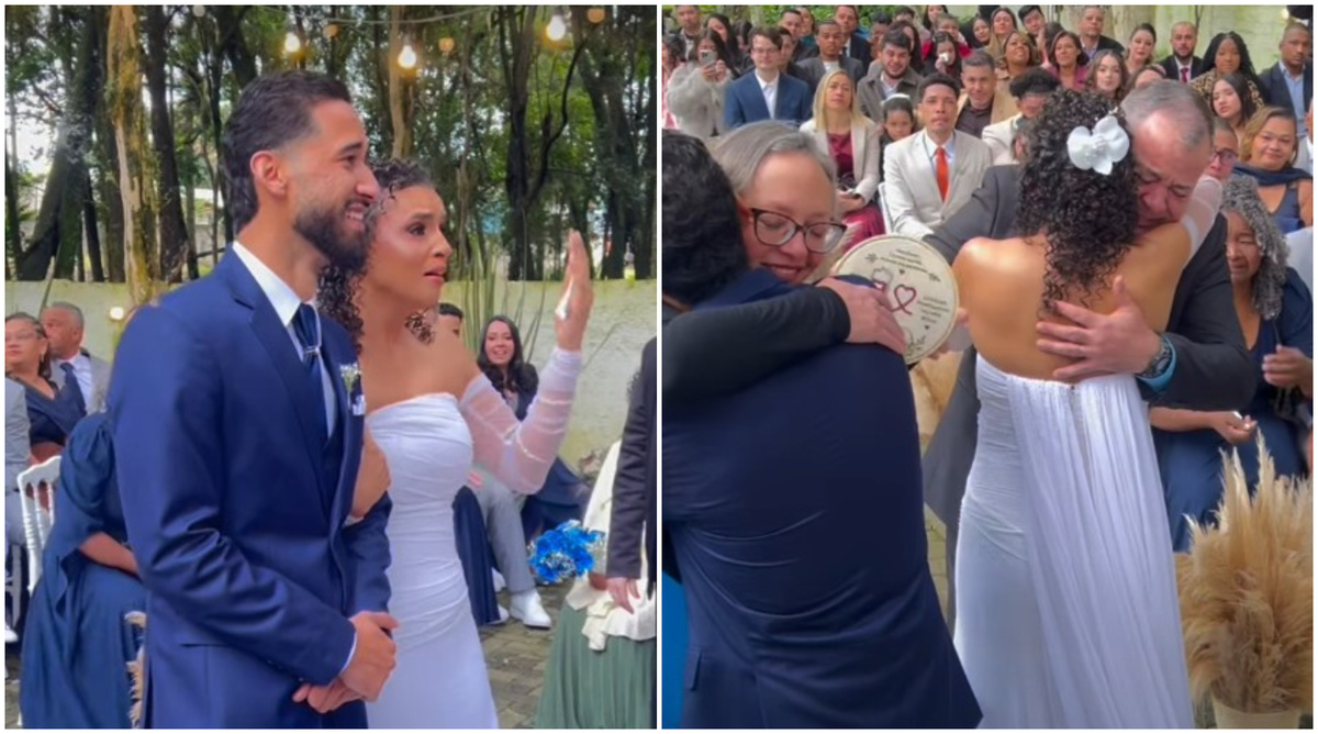 Doble emoción: en medio de su boda, una novia conoce al hombre que la salvó cuando niña