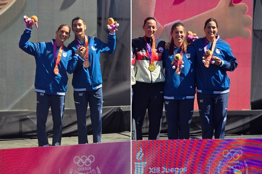 Juegos Odesur: la emoción de las duplas del remo femenino uruguayo tras subirse al podio